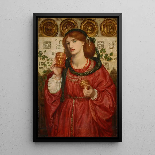 La Coupe d'amour - Dante Gabriel Rossetti — inramlat konstverk på väggen