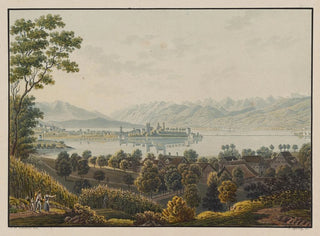 Vue de Rapperswil vers Lachen, lac de Zurich - David Alois Schmid — vy av konstverket