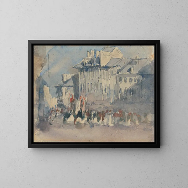 En religiös procession - David Cox — inramlat konstverk på väggen