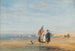 Calais-stranden med räktrafik och en hund - David Cox — vy av konstverket