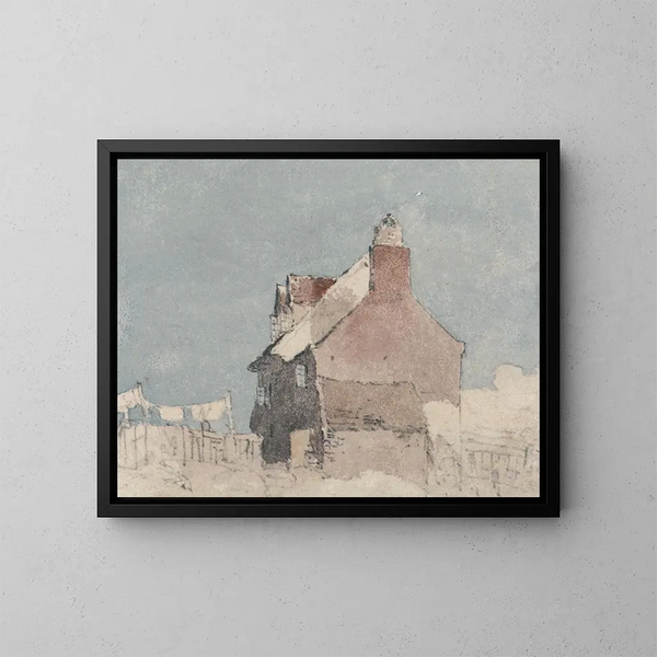 Cottage i Northfleet, Kent - David Cox — inramlat konstverk på väggen