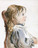 Flicka i förkläde - David Cox — vy av konstverket