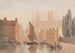 Lincoln-katedralen från Brayford Pool - David Cox — vy av konstverket