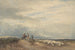 Cavaliers med får nära en flodmynning - David Cox — vy av konstverket