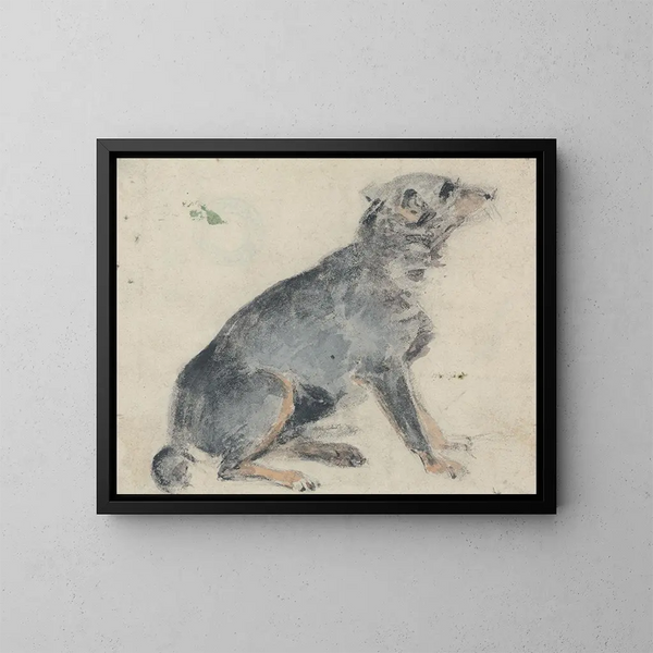 Studie av en hund - David Cox — inramlat konstverk på väggen