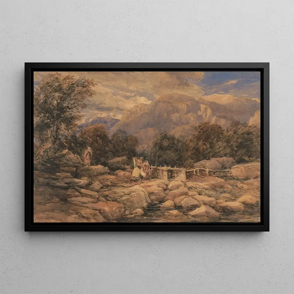 Le Piège à saumons - David Cox — inramlat konstverk på väggen
