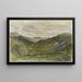 Vue i Wales - David Cox — inramlat konstverk på väggen