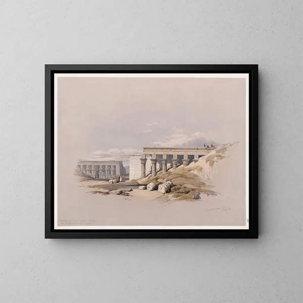 Vue latérale du temple appelé le Typhonium à Dendara - David Roberts — inramlat konstverk på väggen