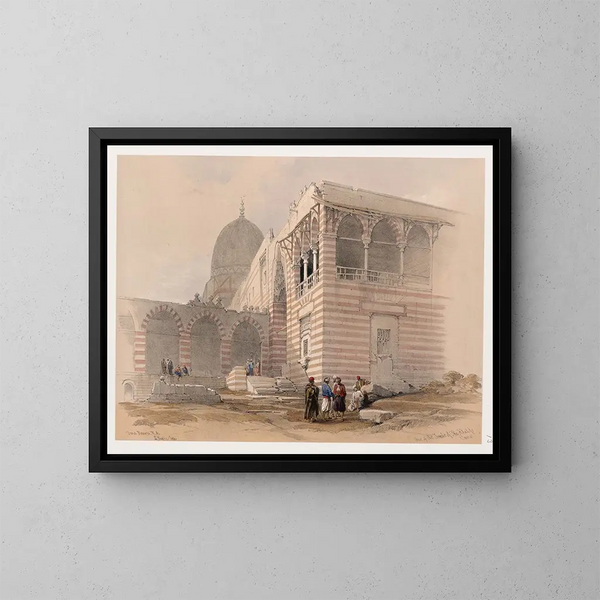En av gravarna för kaliferna i Kairo - David Roberts — inramlat konstverk på väggen