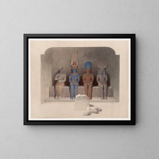 helgedomen i Abou Simbel-templet i Nubien - David Roberts — inramlat konstverk på väggen