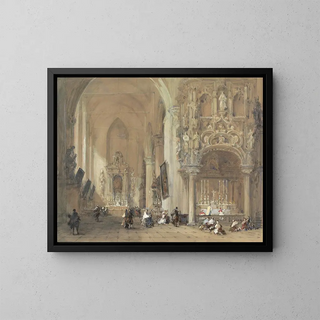 L'église de Dixmude, Flandre-Occidentale - David Roberts — inramlat konstverk på väggen