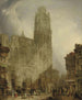 västfasaden av katedralen Notre-Dame i Rouen - David Roberts — vy av konstverket