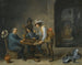 En scen från en vakt med spelare av trictrac i förgrunden - David Teniers den yngre — vy av konstverket
