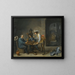 En scen från en vakt med spelare av trictrac i förgrunden - David Teniers den yngre — inramlat konstverk på väggen