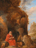 ett landskap med Saint Jérôme utanför en grotta - David Teniers den yngre — vy av konstverket