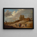 En landskap med figurer vid periferin av en stad - David Teniers den yngre — inramlat konstverk på väggen