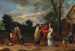 Ett elegant par möter en spådam - David Teniers den yngre — vy av konstverket