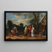Ett elegant par möter en spådam - David Teniers den yngre — inramlat konstverk på väggen