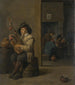 pipspelare i ett värdshus - David Teniers den yngre — vy av konstverket