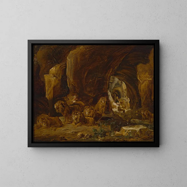 Daniel i lejonkulan - David Teniers den Yngre — inramlat konstverk på väggen