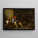 en bonde i en taverna som tänder sin pipa - David Teniers den yngre — inramlat konstverk på väggen