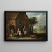 bonde vid dörren till en stuga med en kvinna som sitter och ett barn - David Teniers den yngre — inramlat konstverk på väggen
