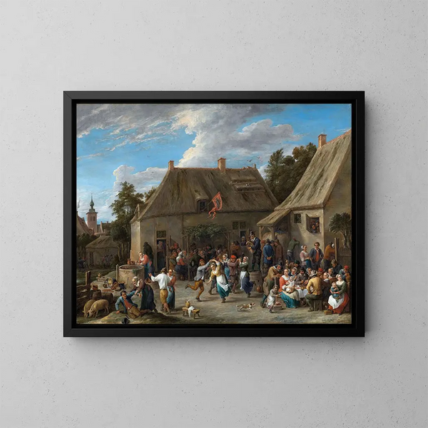 Fête des paysans - David Teniers le Jeune — inramlat konstverk på väggen