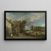 bönder som spelar boule framför en bykrogg - David Teniers den yngre — inramlat konstverk på väggen