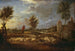 Landskapsbild vid solnedgång med en herde och hans flock - David Teniers den yngre — vy av konstverket