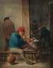 Scène de taverne avec fumeurs - David Teniers le Jeune — vy av konstverket