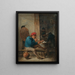 Scène de taverne avec fumeurs - David Teniers le Jeune — inramlat konstverk på väggen