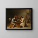 Les Joueurs de cartes - David Teniers le Jeune — inramlat konstverk på väggen