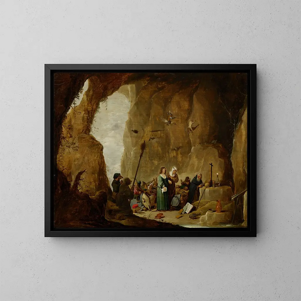 La Tentation de Saint Antoine - David Teniers le Jeune — inramlat konstverk på väggen