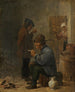 Två bönder som röker vid kolgrillen - David Teniers den yngre — vy av konstverket