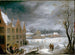 vinterscen med en man som slaktar en gris - David Teniers den yngre — vy av konstverket