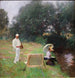 Dennis Miller Bunker som målar i Calcot - John Singer Sargent — vy av konstverket