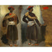 Reproduktion av målningen av två studier av en indier stående från Calcutta - Eugène Delacroix