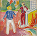 Två kvinnor vid trappan till verandan - Edvard Munch — vy av konstverket