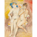 Reproduktion av målningen av två flickor på en stol - Nils Dardel
