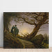 Reproduktion av målningen av två män som betraktar månen - Caspar David Friedrich