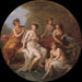 Diane och hennes nymfer som badar - Angelica Kauffmann — visat i en interiör