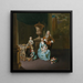 Diederik Baron van Leyden van Vlaardingen 1695-1764, Bourgmestre de Leyde med sin fru Sophia Dina de Rovere och deras söner Pieter Jan och Adriaan Pompejus - Willem van Mieris — inramlat konstverk på väggen