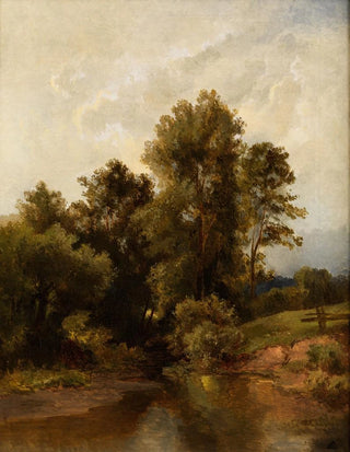 Dietrich Langko - Woodland scenery by a riverbank.webp