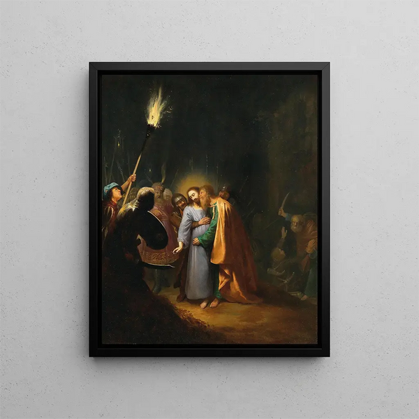 La Prise du Christ - Dirck Dircksz van Santvoort — inramlat konstverk på väggen