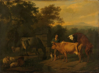 Dirck van Bergen - Landscape with Herdsman and Cattle.webp