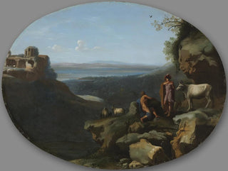 Mercure et Argus dans un paysage - Dirck van der Lisse — vy av konstverket