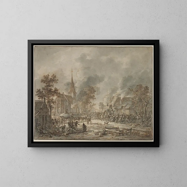 Soldats pillards - Dirk Langendijk — inramlat konstverk på väggen