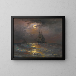 Diyarbakirli Tahsin - On high seas by moonlight.webp