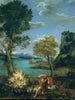 Landskap med Moses och den brinnande busken - Domenichino — vy av konstverket