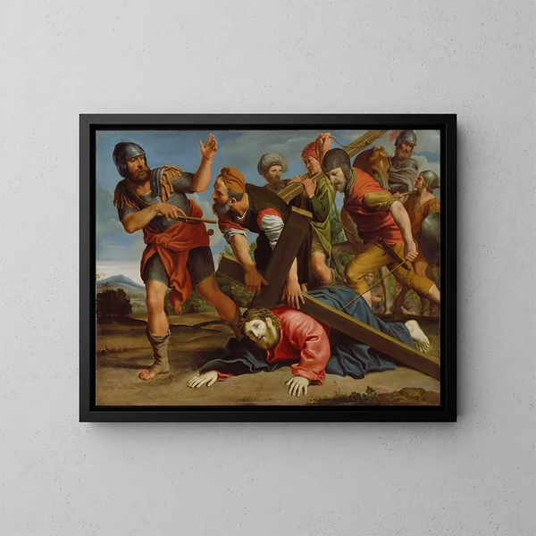 Le chemin du Calvaire - Domenichino — inramlat konstverk på väggen